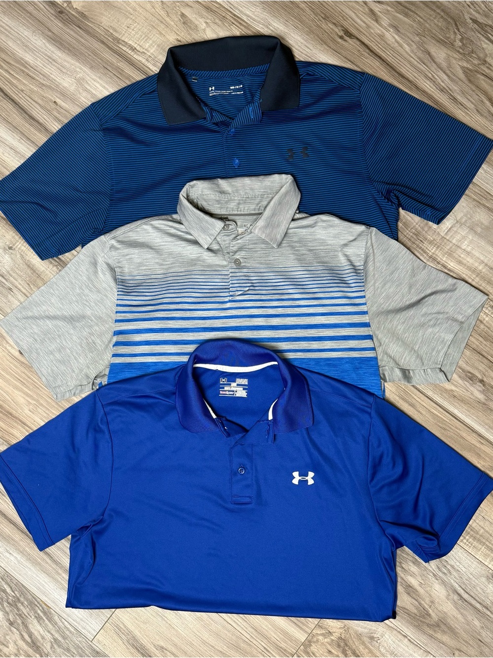 Under Armour Men’s Blue Polo Pack - Navy & Royal & Gray Size Medium